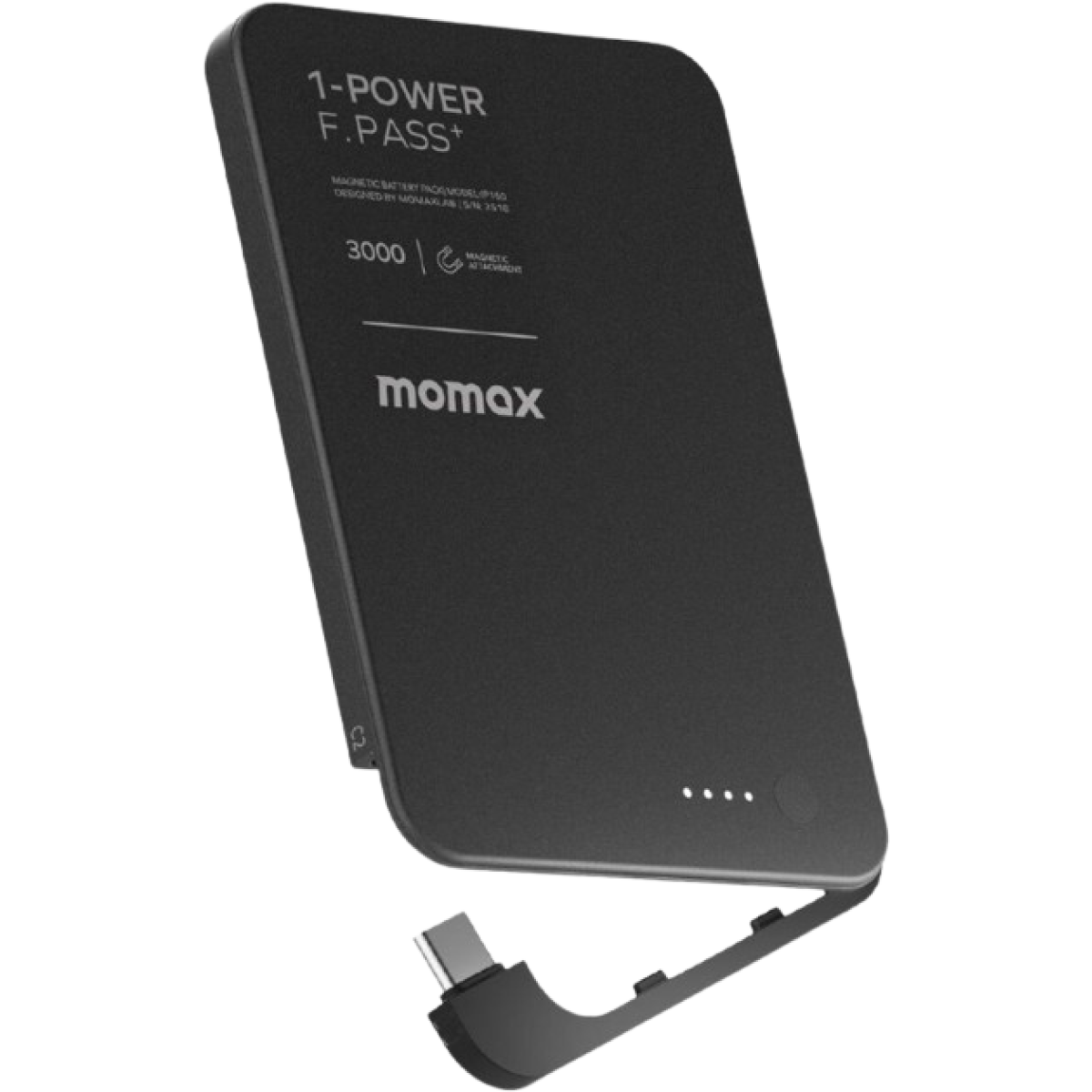 Momax IP160D 1-Power F.Pass⁺ 3000mAh 磁吸帶線流動電源