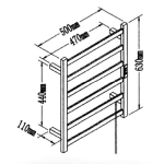Geisar 捷莎 DR5501C Klasse 不鏽鋼電暖毛巾架 (亮銀色)