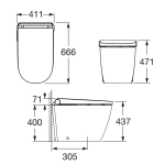 Roca A803476002 In-Wash Inspira X 牆排 100-155mm 一體式座地智能座廁 (白色)