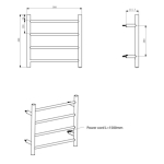Azzurra AZR+ETR-ONE-4850#CH ONE-4850 電熱毛巾架 (鍍鉻)