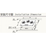 Taada 多田牌 GA371-24B 86厘米 5000W 嵌入式三頭煤氣煮食爐