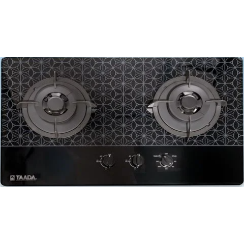 Taada 多田牌 LW2611B-B TG 5000W 75cm 嵌入式/座檯式 雙頭煤氣煮食爐 (黑色花紋玻璃面)
