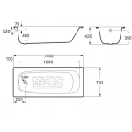 Roca Continental A212914001 1.4m 鑄鐵浴缸