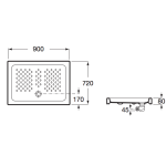 Roca 3740HU 長方形淋浴盆