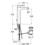 Roca L20 5A3C09C00 冷熱水高身面盆龍頭