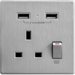 M2K AP105AL-G 2.1A 單USB充電面板 (牆紙紋面板) (太空灰)