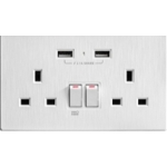 M2K AP202AP4-W 4.2A 雙USB充電面板 (光亮白系列) (白色)