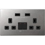 M2K AP202AM4-B 4.2A 雙位 USB 電掣插座 (不銹鋼黑色)