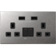 M2K AP202AM4-B 4.2A 雙位 USB 電掣插座 (不銹鋼黑色)