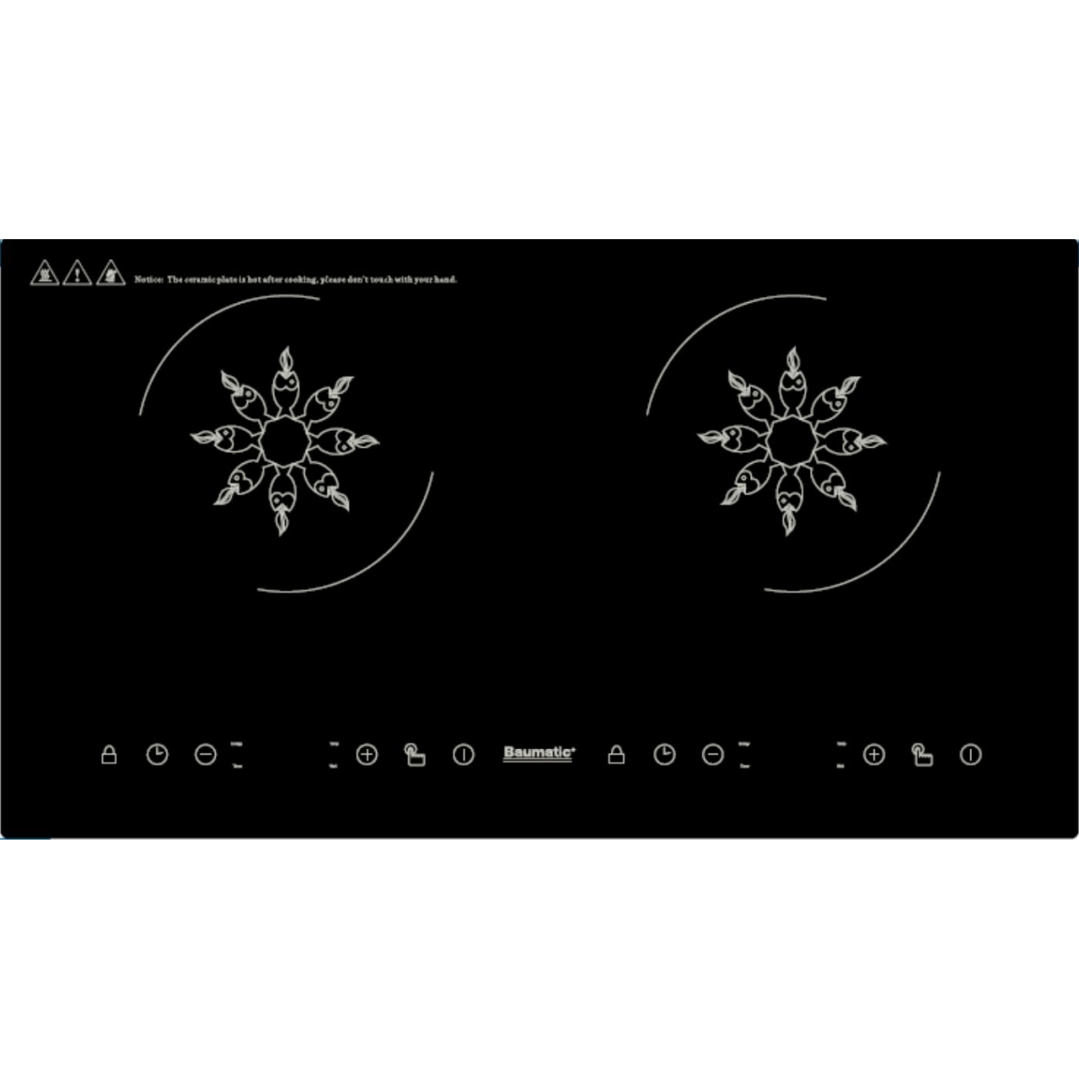 Baumatic BHI244 68厘米 黑魂系列 嵌入式雙頭電磁爐 (10段火力控制 + 過熱斷電) (陶瓷水晶玻璃面板)