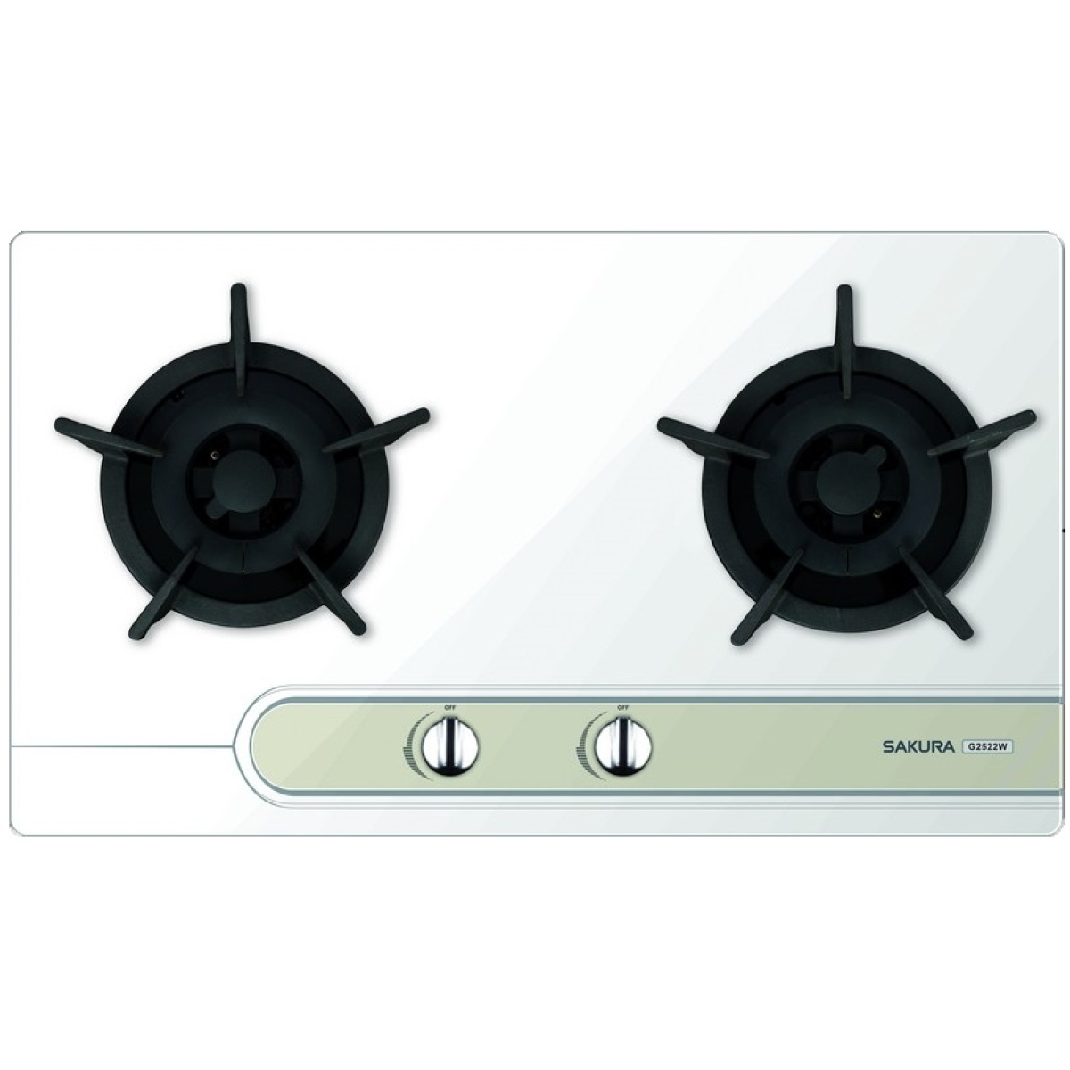Sakura 櫻花 G2522W 73厘米 嵌入式雙頭石油氣煮食爐 (白色玻璃)