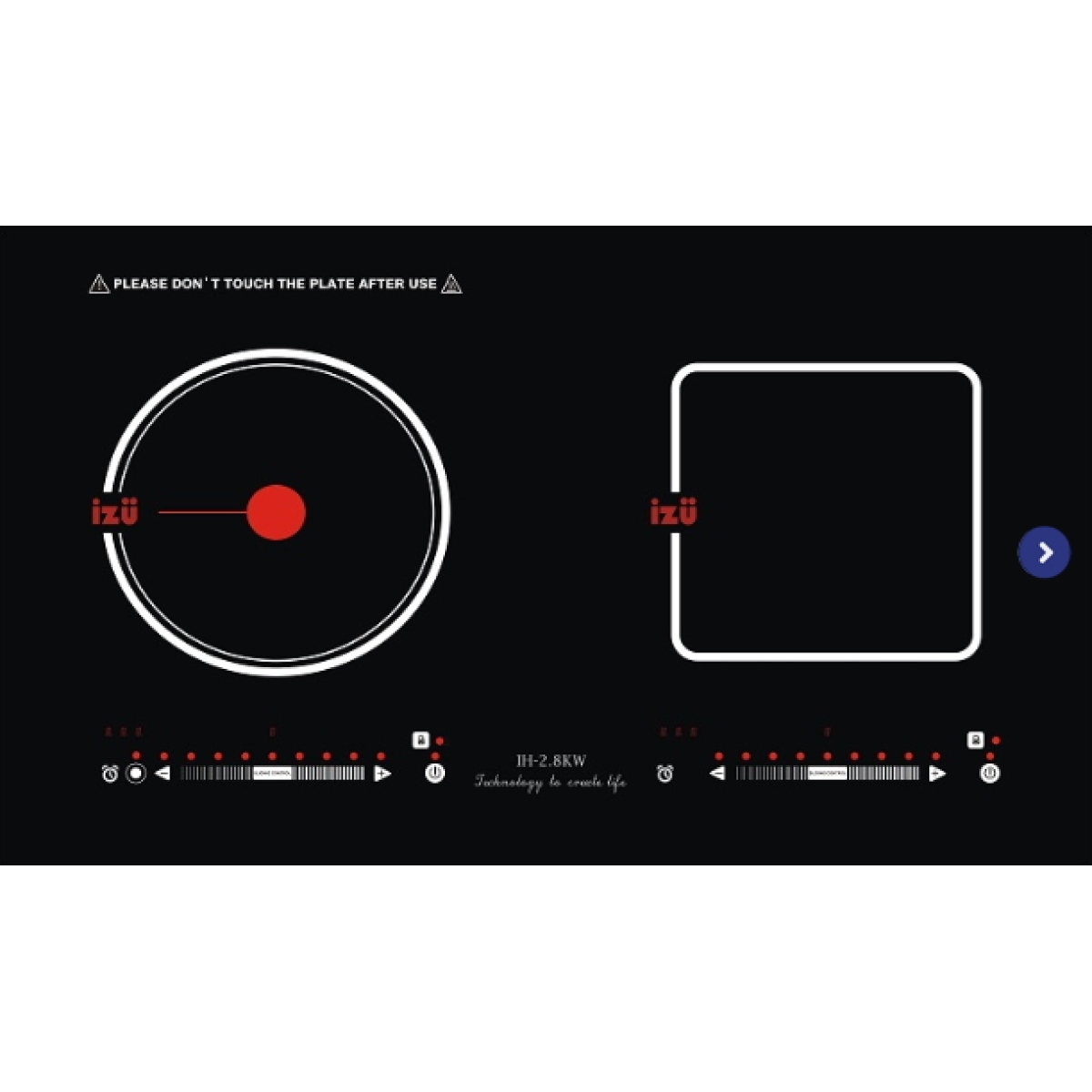 Izu 伊豆 IH-2.8KW 73厘米 嵌入式電磁+電陶爐