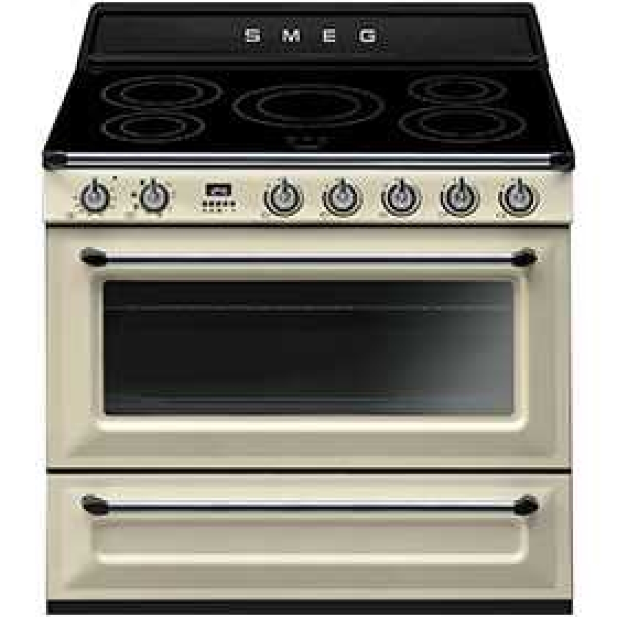 Smeg TR90IP 90厘米 全座式焗爐 (忌廉色) (五頭電磁爐 126公升電焗爐) Smeg TR90IP 90厘米 全座式焗爐 (忌廉色) (五頭電磁爐 126公升電焗爐)